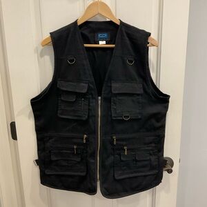 NWOT Men’s Cotton Black Utility Vest Size L